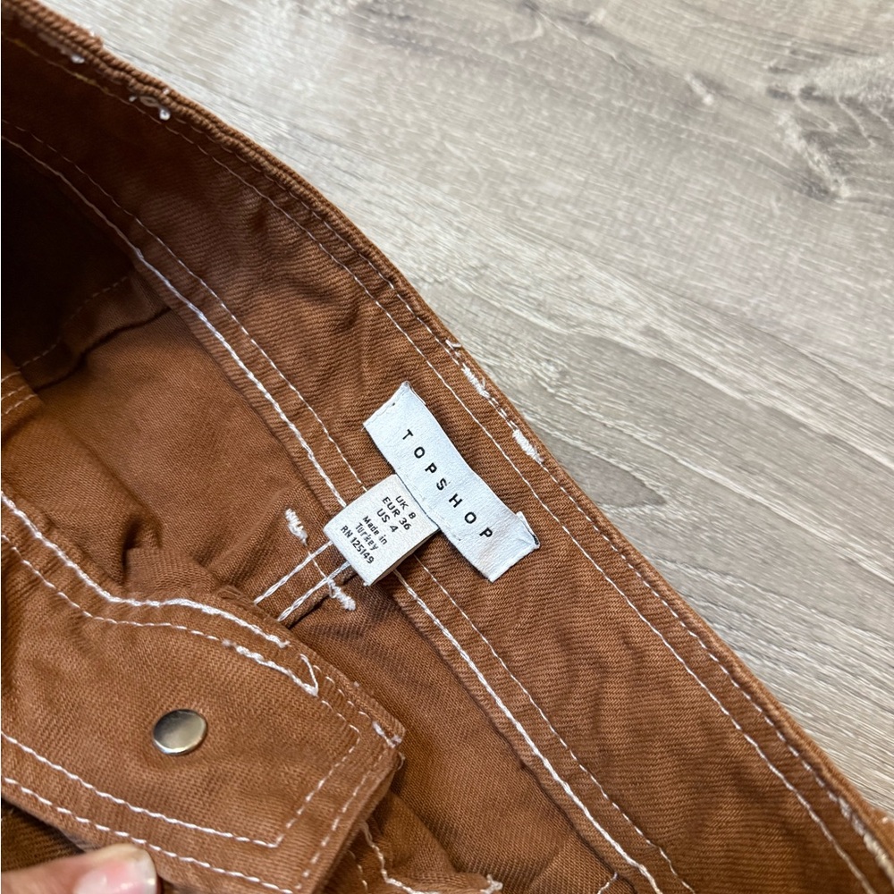 •TOPSHOP• RUST BROWN SKIRT - Picture 6 of 7